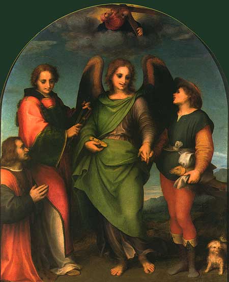 Архангел Рафаил с Товием и Святым Леонардо