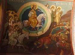 Второе пришествие, изображенное на фреске новгородского собора святой Софии