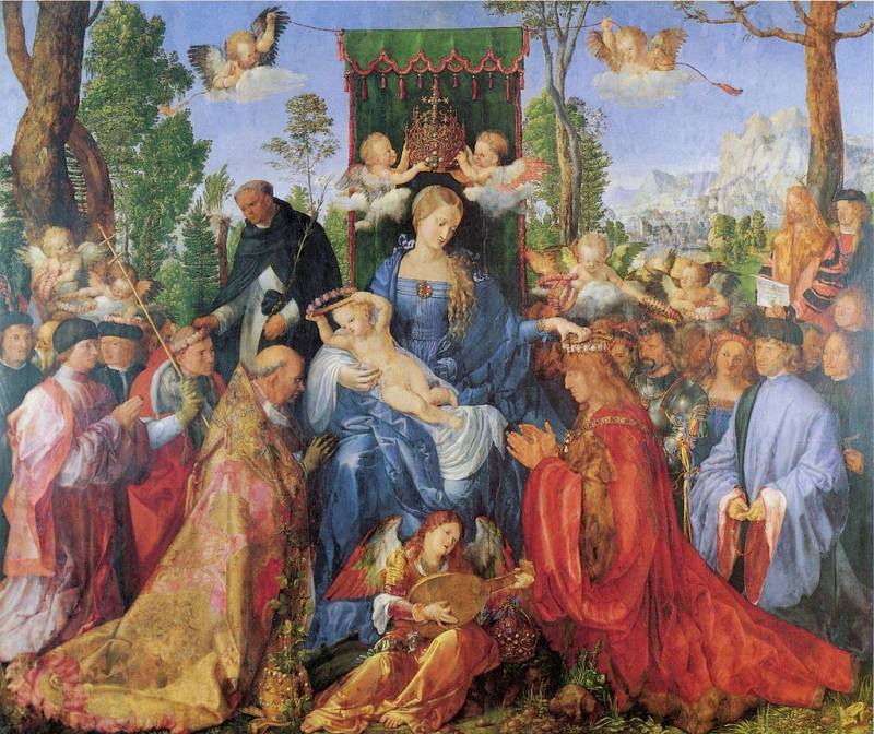 Альбрехт Дюрер. Праздник венков из роз. Масло, тополевая доска (1506)