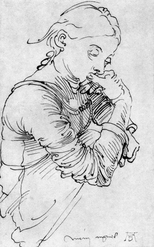 А. Дюрер. Агнеса Дюрер. Рисунок пером. 1494