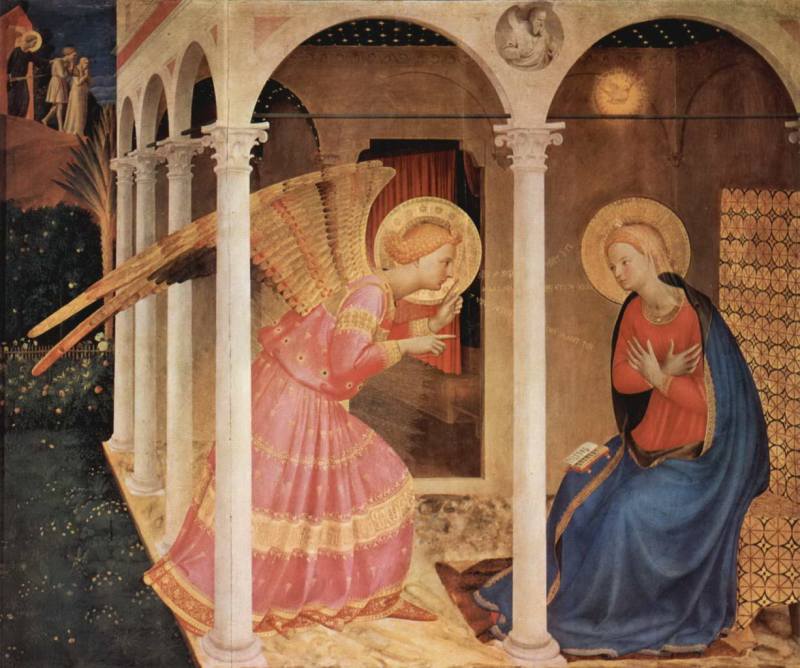 Благовещение (ок. 1432–1433, Кортона, Музео Диочезано), написанное для церкви Сан Доменико в Кортоне